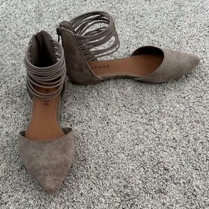 Rampage Taupe Women's Flats with Ankle Strap